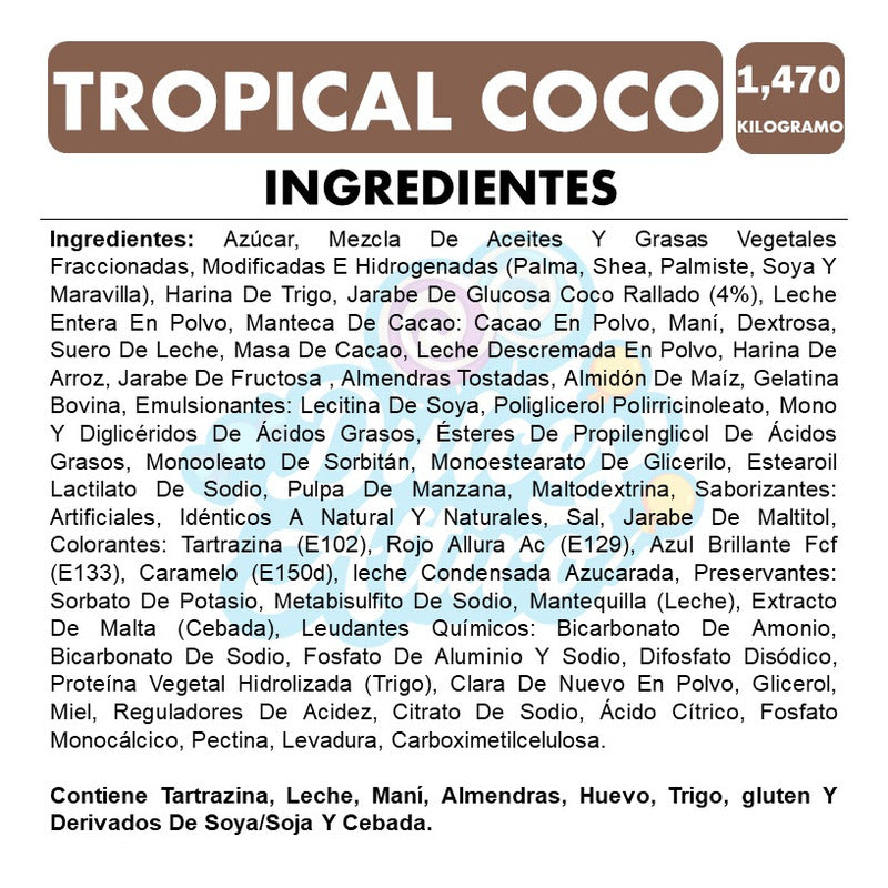 Caja Tropical Coco De 1,470kg Marca Arcor
