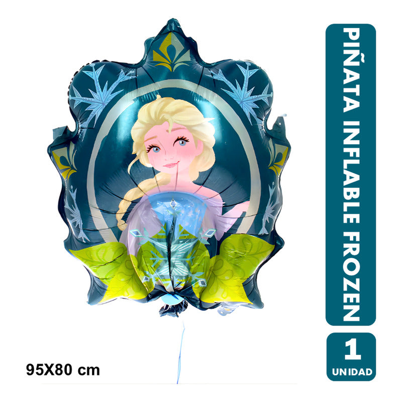 Piñata Inflable Para Cumpleaños Reutilizable Diseño Frozen Celeste - Azul Frozen