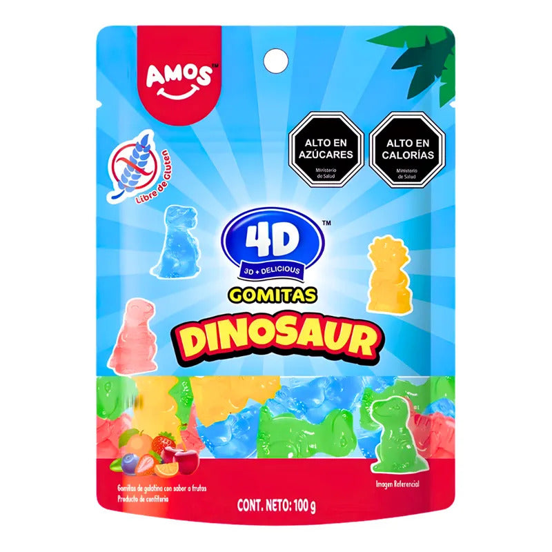 Gomitas 4d En Forma De Dinosaurios Sabor A Frutas (unitario)