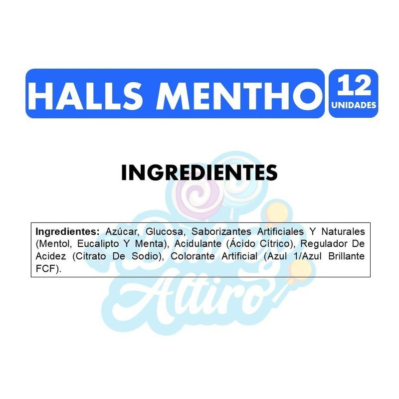 Caramelo Halls Mentho (caja Con 12 Unidades)
