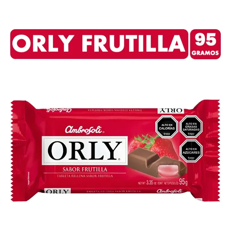 Chocolate Orly Frutilla De Ambrosoli (barra 95 Gramos)