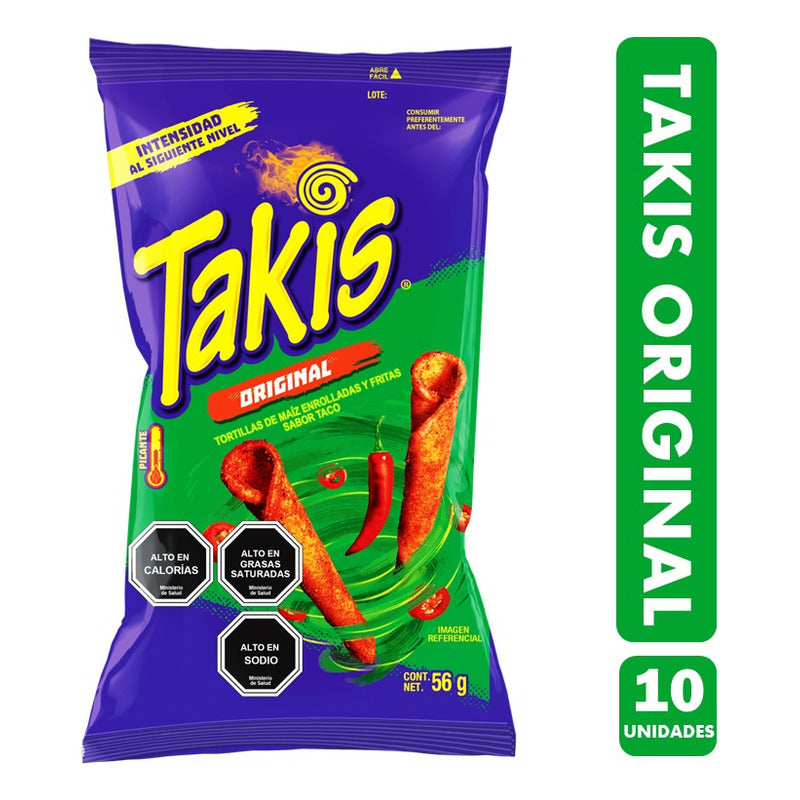 Takis Envase Verde Original - Marca Ideal (pack Con 10 Uni)