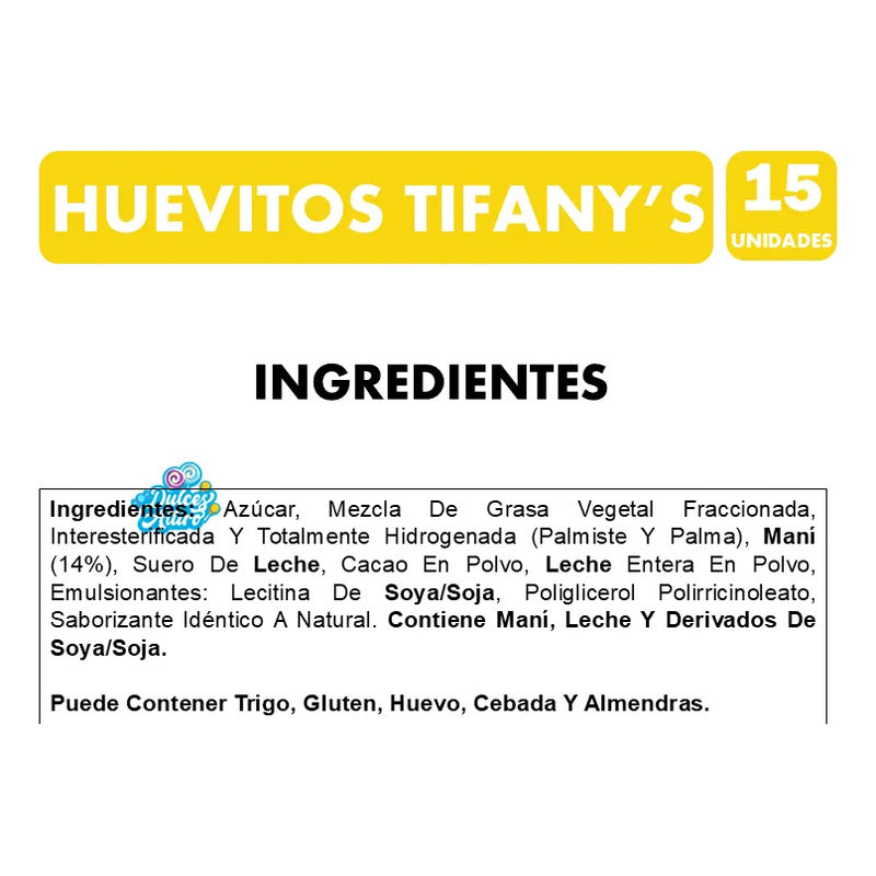 Huevitos De Pascua Tifany's Relleno Con Maní (bandeja 15 Un)
