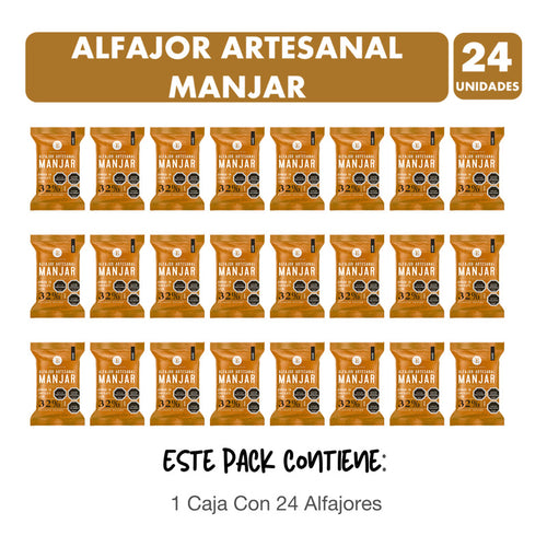Alfajor Artesanal Manjar Entrelagos (caja Con 24 Unidades)