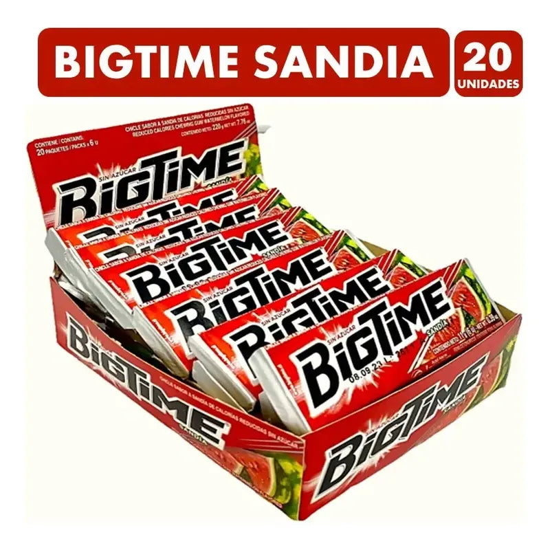Chicle Sabor Sandia Bigtime (display Con 20 Unidades)