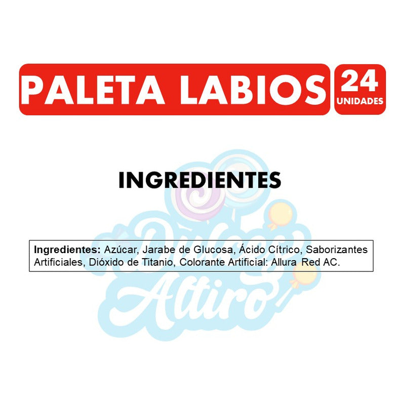 Paletas En Forma De Labios - Chupete Clásico (bolsa Con 24u)