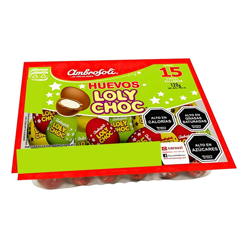 Huevitos De Pascua Rellenos Loly Choc (bandeja 15 Unidades)
