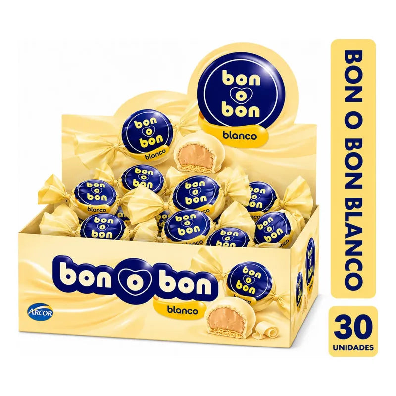 Caja Bon O Bon Blanco De Arcor - Display Con 30 Unidades