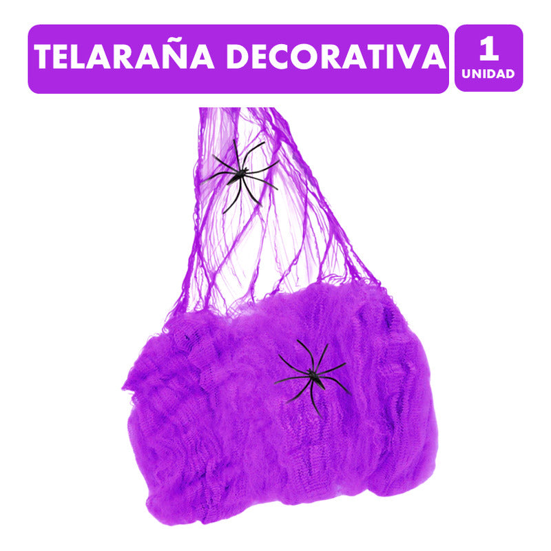 Telaraña Decorativa Morado Especial Halloween (20 Gramos)