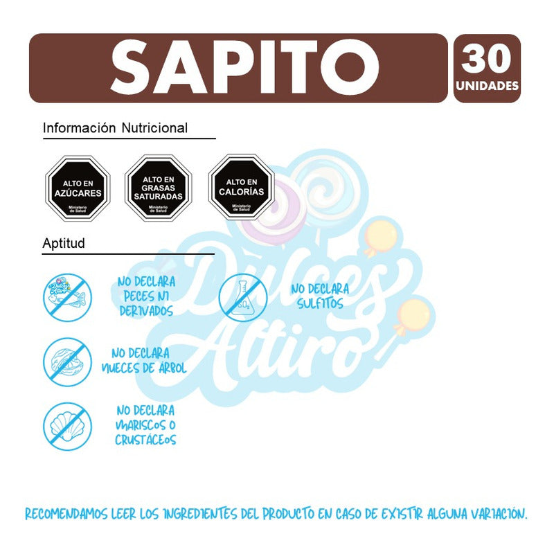 Sapito - Chocolate Relleno (bolsa Con 30 Unidades)
