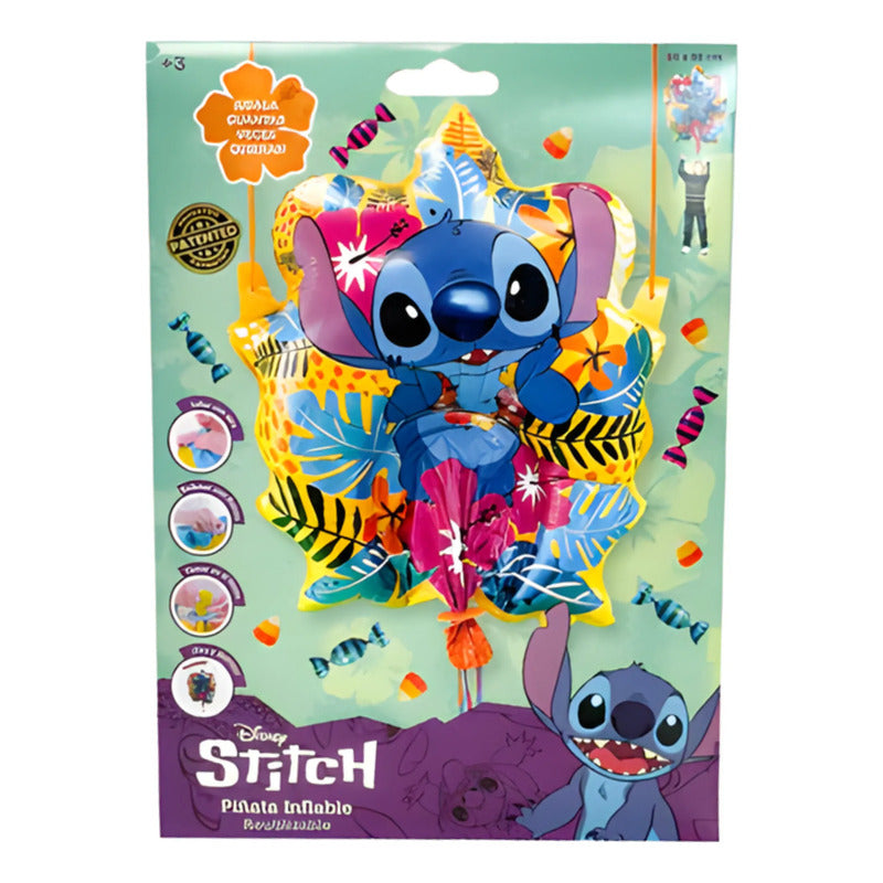 Piñata Stitch Inflable Reutilizable - Especial Cumpleaños Multicolor Stitch Piñata Inflable Grande