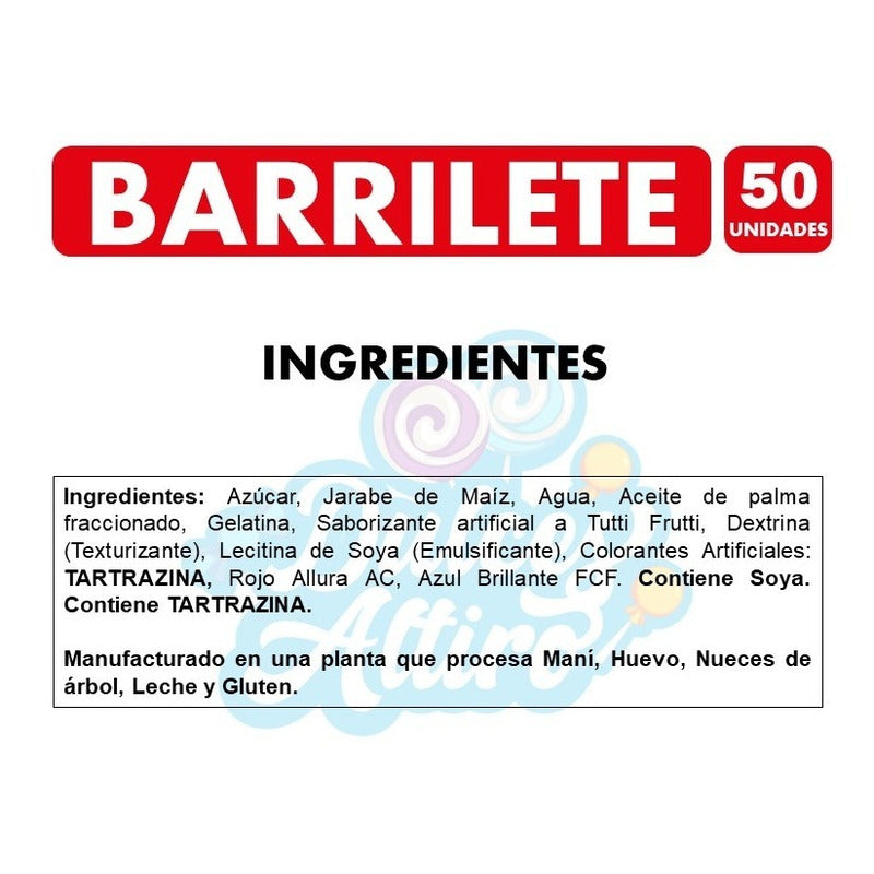 Dulces Masticables Barriletes -bolsa De 50 Unidades, 8gr C/u