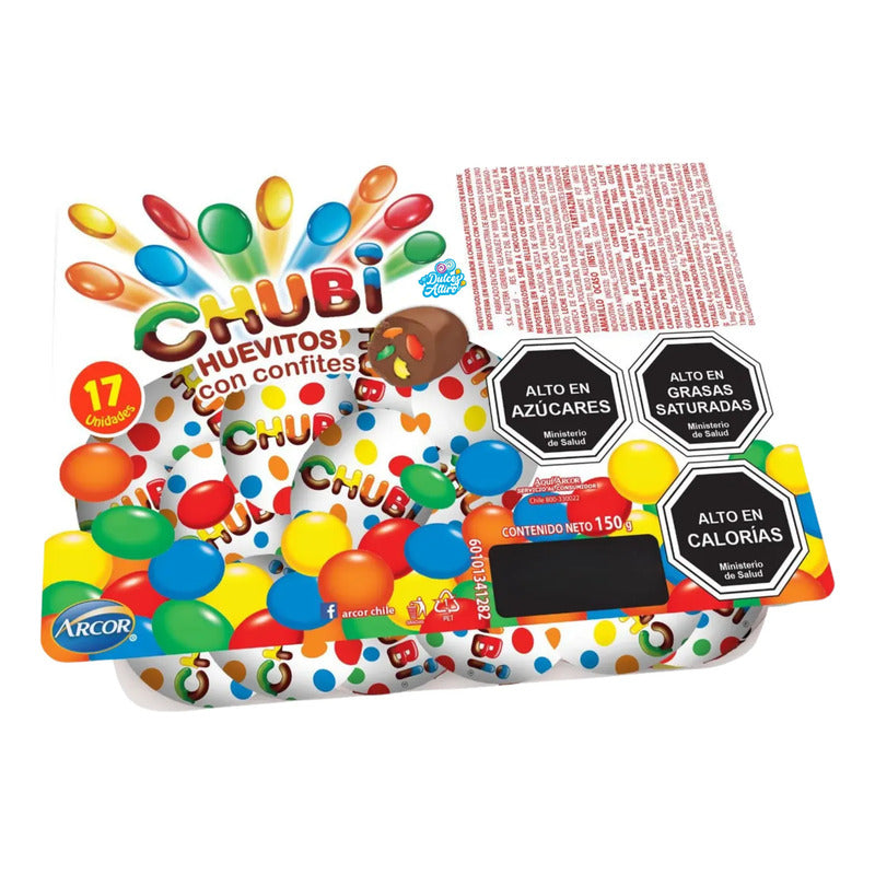 Huevitos De Pascua Con Confites Chubi (bandeja 17 Unidades)