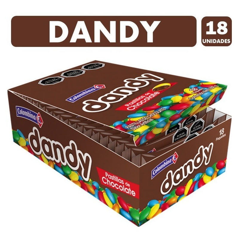 Dandy - Chocolates Confitados De Colombina (caja Con 18 Uni)