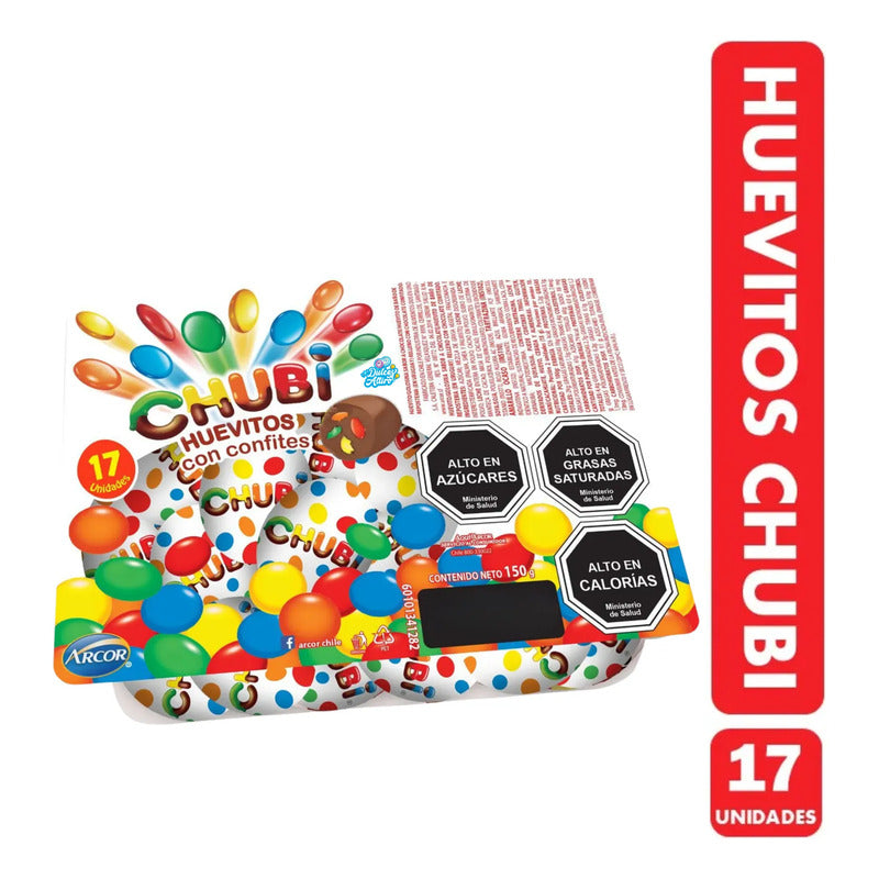 Huevitos De Pascua Con Confites Chubi (bandeja 17 Unidades)
