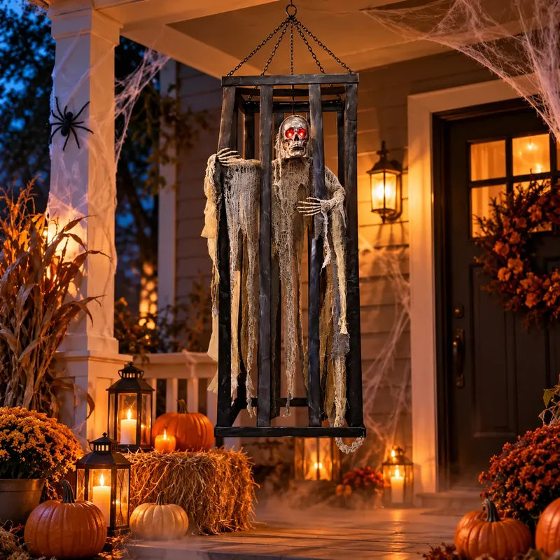 Esqueleto Enjaulado Animatronics - Decoración Halloween