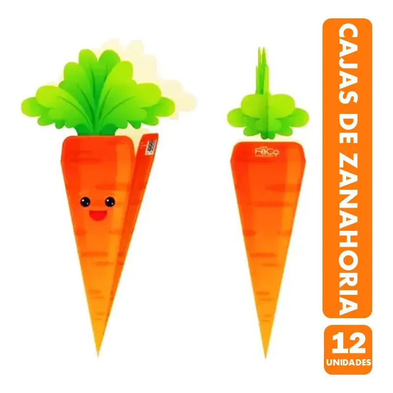Pack De 12 Cajitas Sorpresa Zanahoria - Especial Pascua