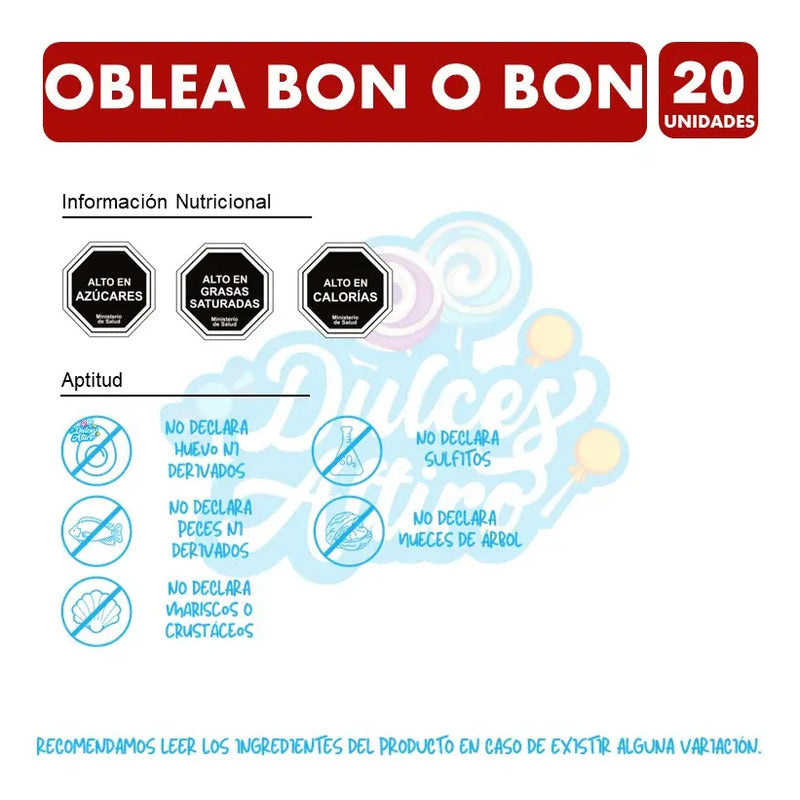 Oblea Bon O Bon Display 20 Unidades 27gr