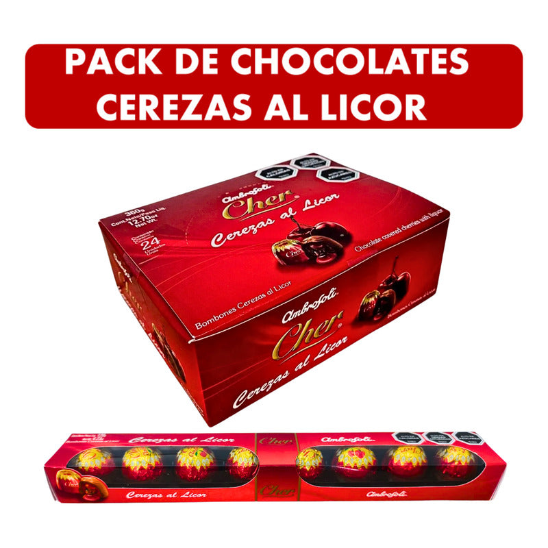 Pack De Bombones Chocolates Cerezas Al Licor  (2 Unidades)