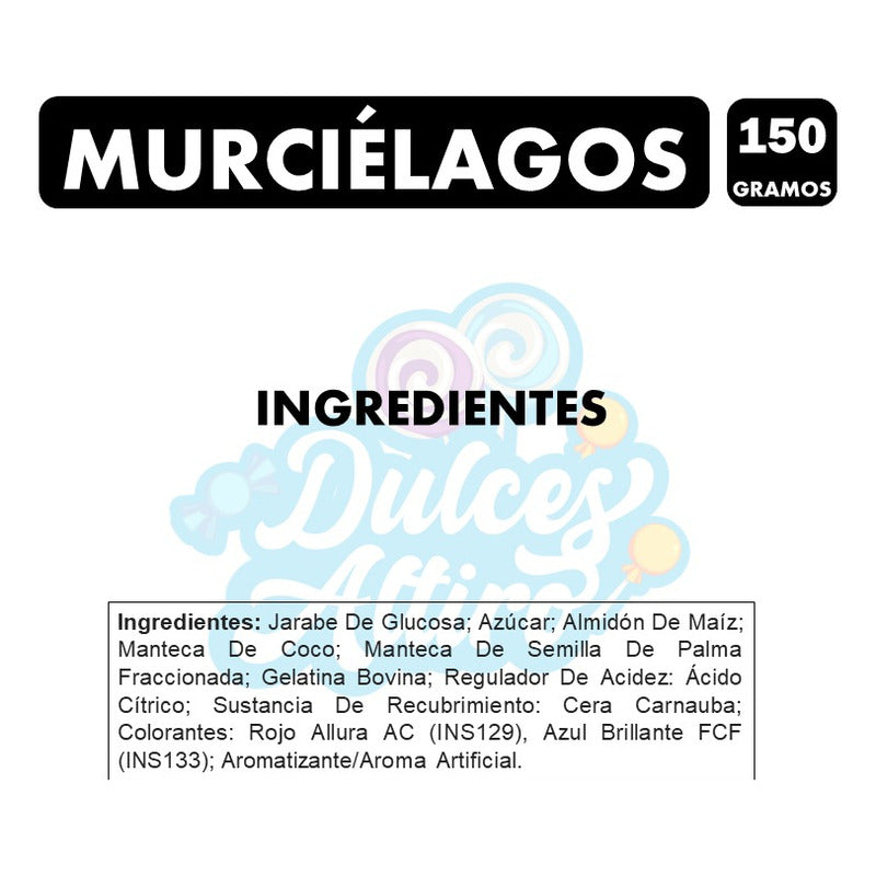 Gomitas Con Formas De Murciélagos Arcor - (bolsa Con 150gr)