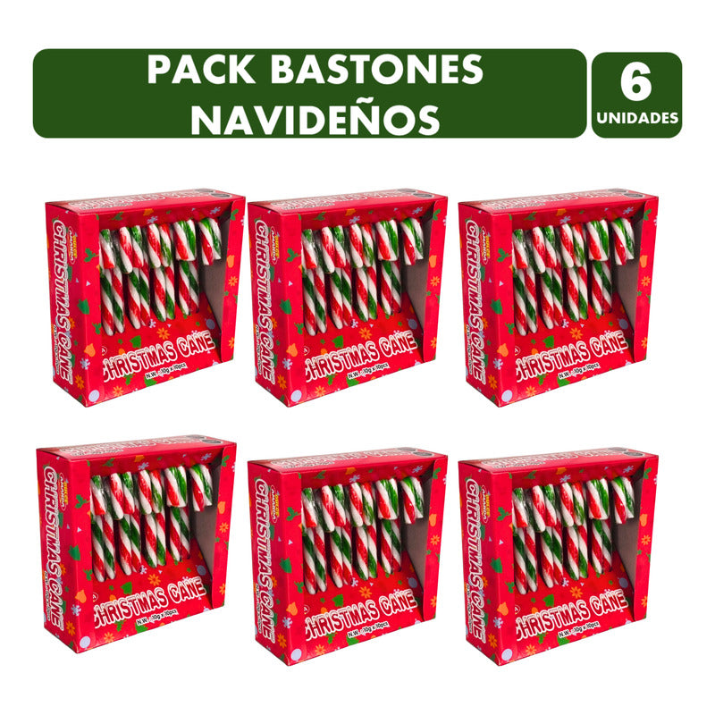 Bastones Dulces Especial Navidad - Pack Con 6 Display