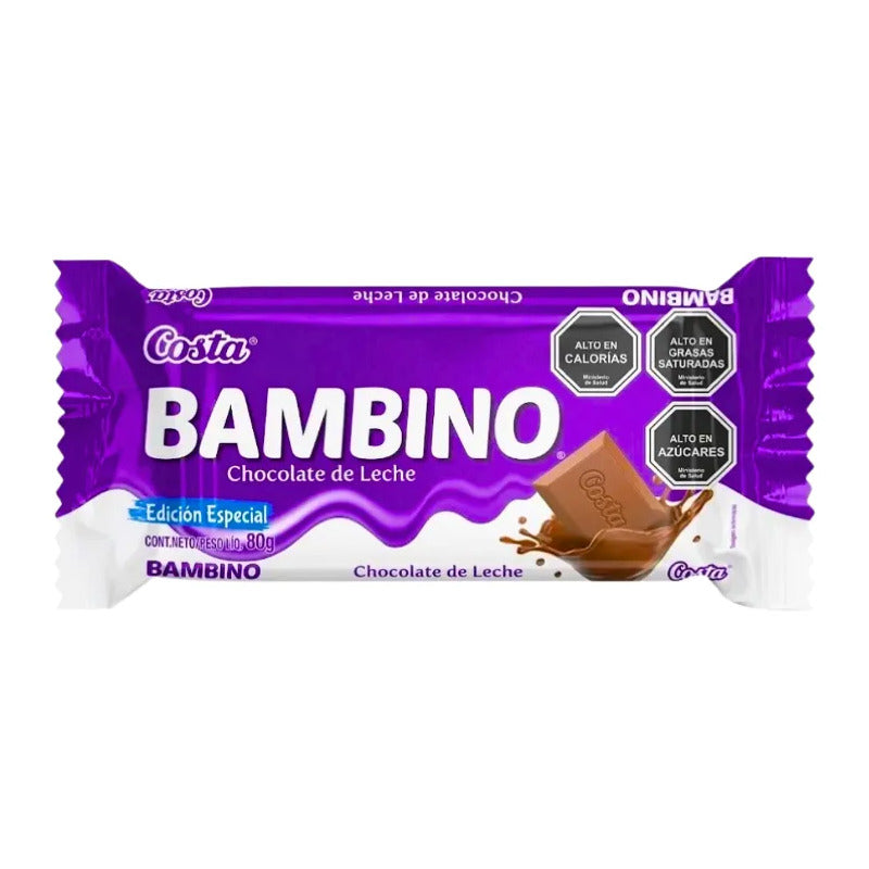 Chocolate De Leche Bambino De Costa (barra De 80 Gramos)