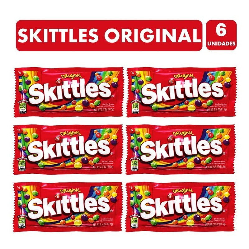 Dulces Skittles Original - Sabores Surtidos (pack De 6 Uni).