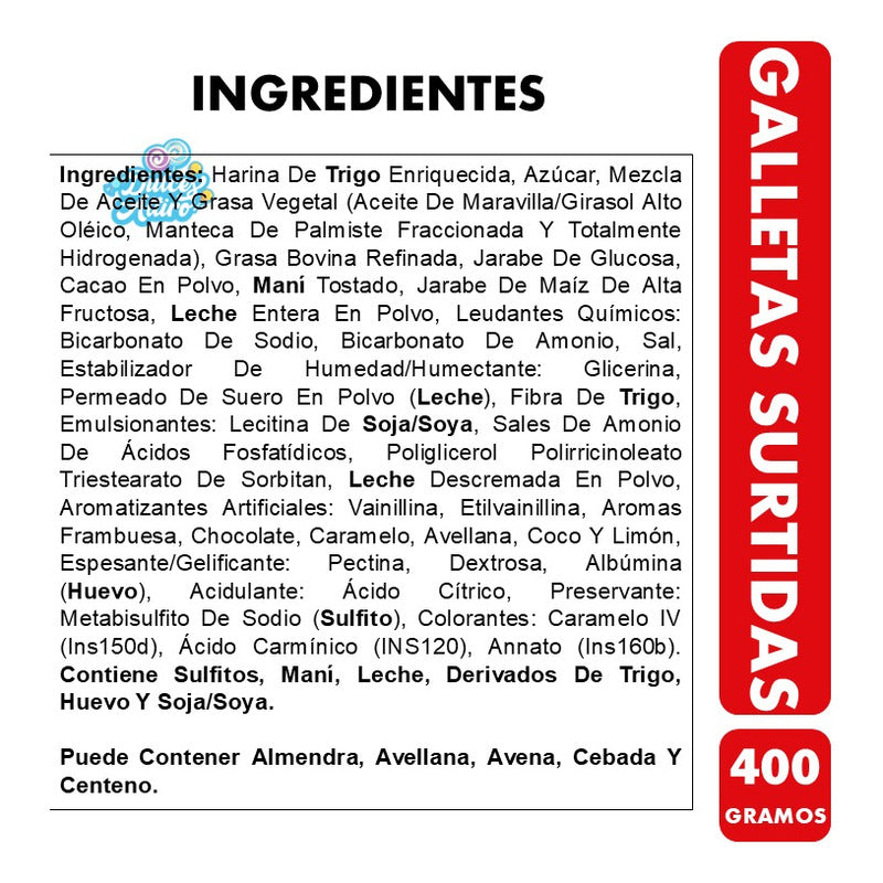 Galletas Surtidas Dulces De Arcor (bolsa Con 400 Gramos)