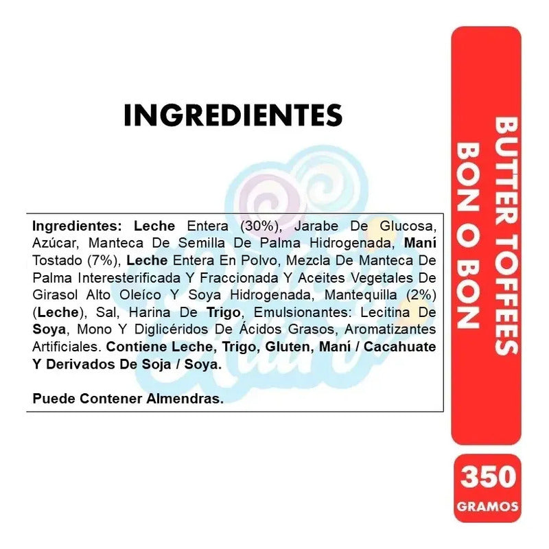 Butter Toffes Caramelos De Leche Sabor Bon O Bon (400g)