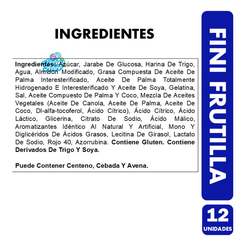 Gomitas Fini Frutilla - Tubos Rojos (caja Con 12 Unidades)