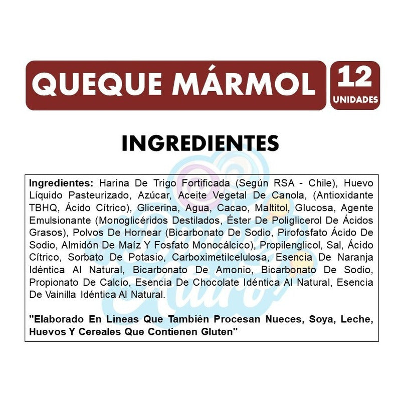 Queque Mármol Nutra Bien - Sabor Chocolate Y Naranja (12un).