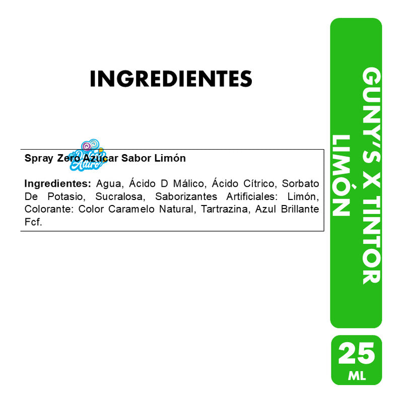 Dulces Ácidos Guny's X-tintor Sabor Limón (spray De 25 Ml)