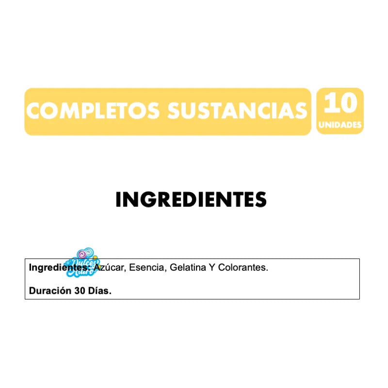 Completos De Sustancia Y Cuchufli Virales (bolsa Con 10 Uni)