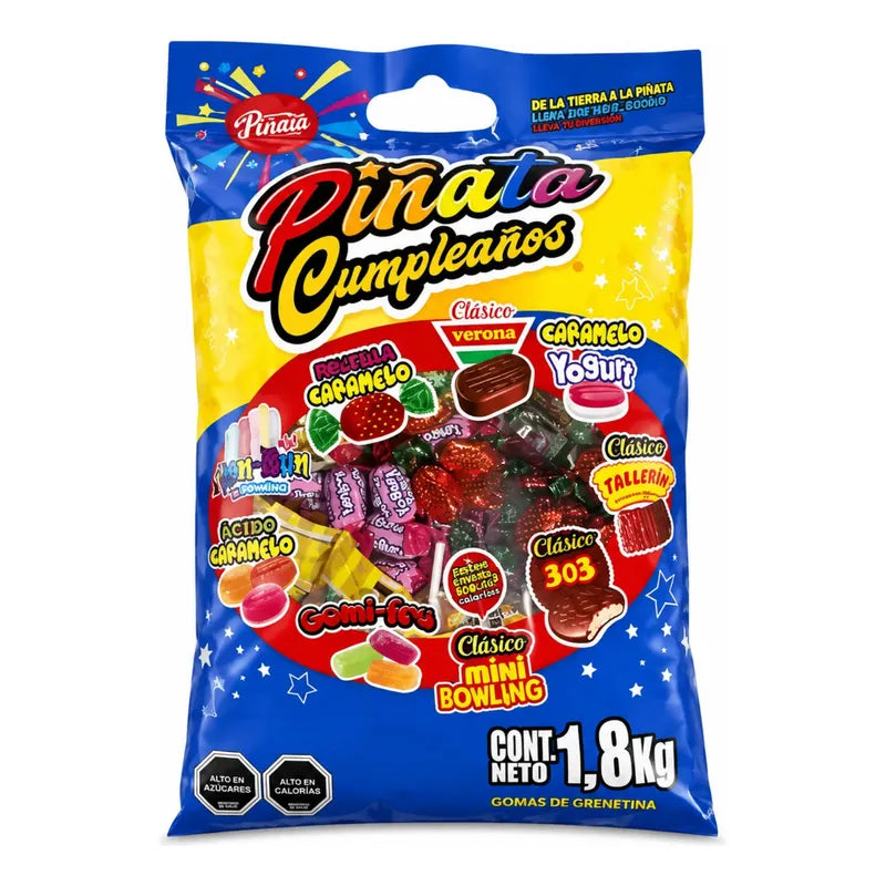 Piñata Fruna Cumpleaños Bolsa Surtida De Dulces 1,8 Kg