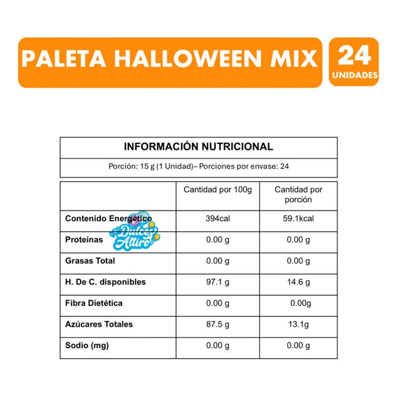 Dulces Para Halloween Con Formas Surtidas Calabazas (24 Uni)