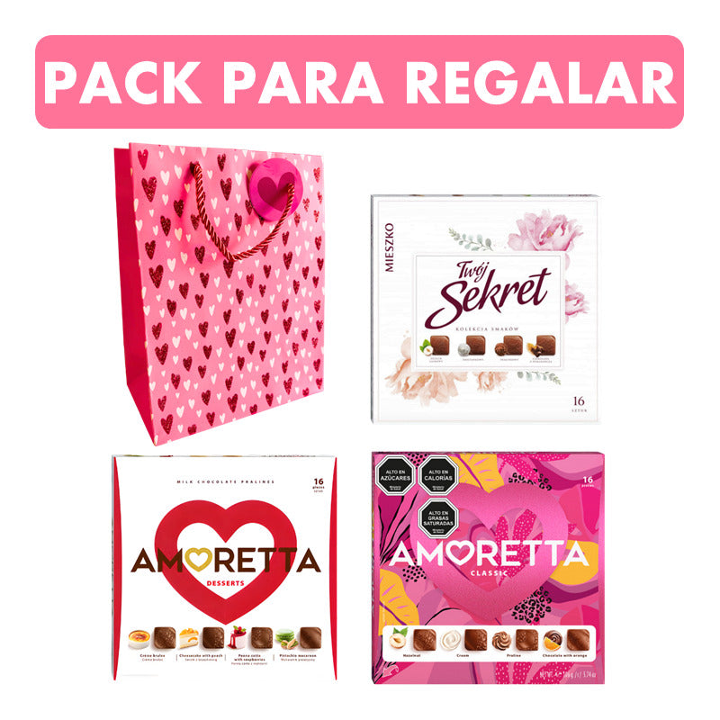 Pack Bombones Amoretta + Caramelos Mieszko + Bolsa De Regalo