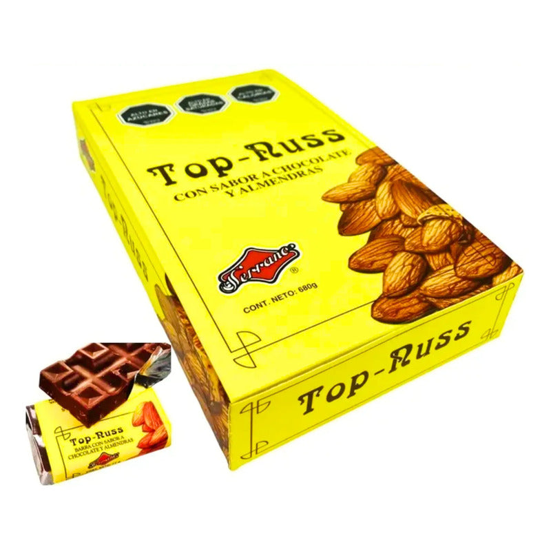 Chocolate Con Almendras Top - Nuss (display Con 40 Unidades)