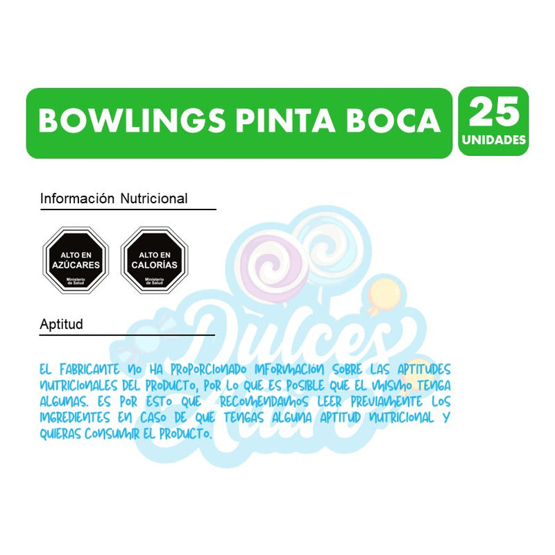 Bowling Pintaboca - Coyak´s De Fruna (bolsa Con 25 Uni)
