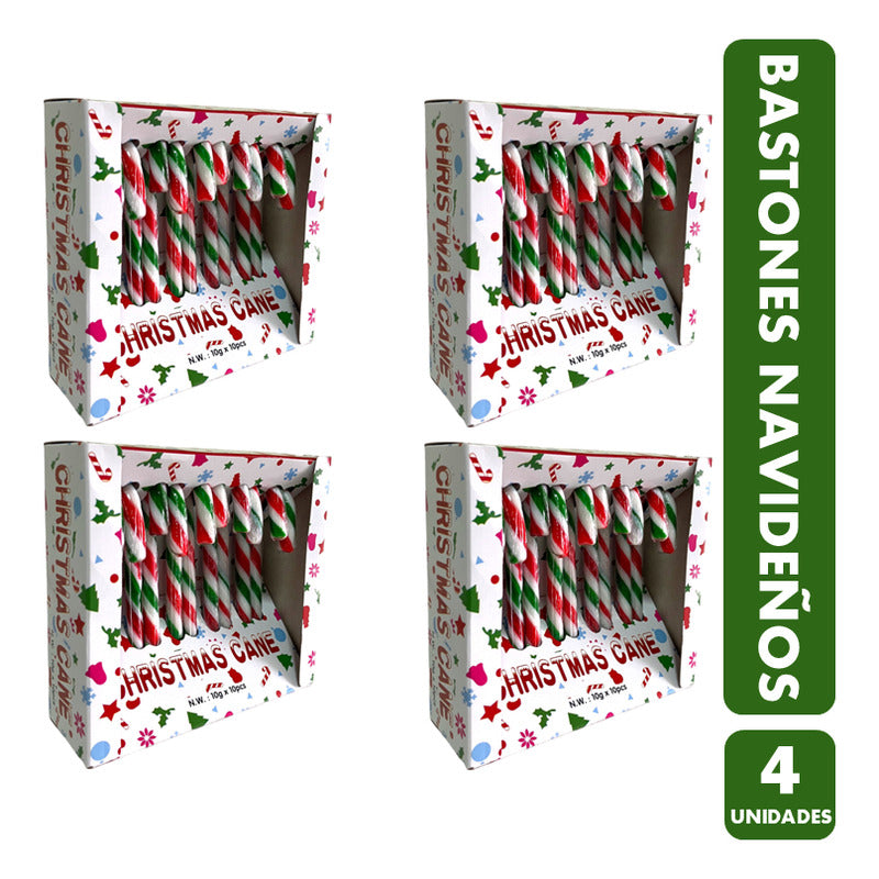 Bastones De Caramelo Para Navidad (pack De 4 Unidades)