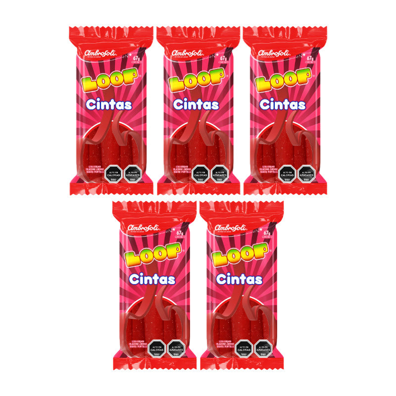 Loop Cintas - Gomitas Sabor Frutilla Ácida (pack De 5 Uni)