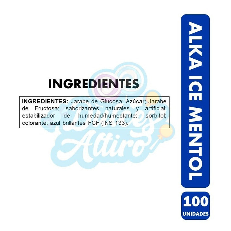 Caramelo Alka Ice Mentol (bolsa Con 100 Unidades)