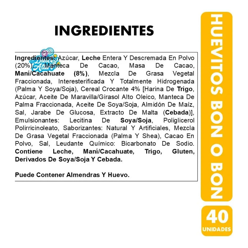 Huevitos De Pascua Bon O Bon - Bandeja Con 40 Unidades