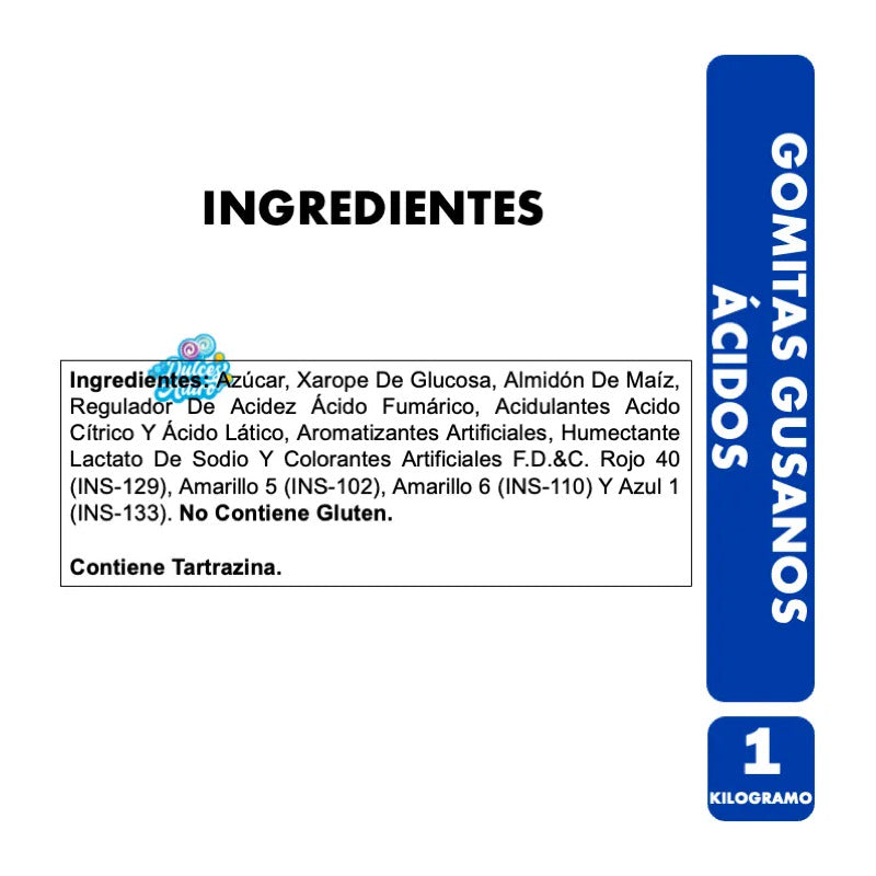 Gomitas Gomutcho Ácidas En Forma De Gusanos (bolsa De 1 Kg)
