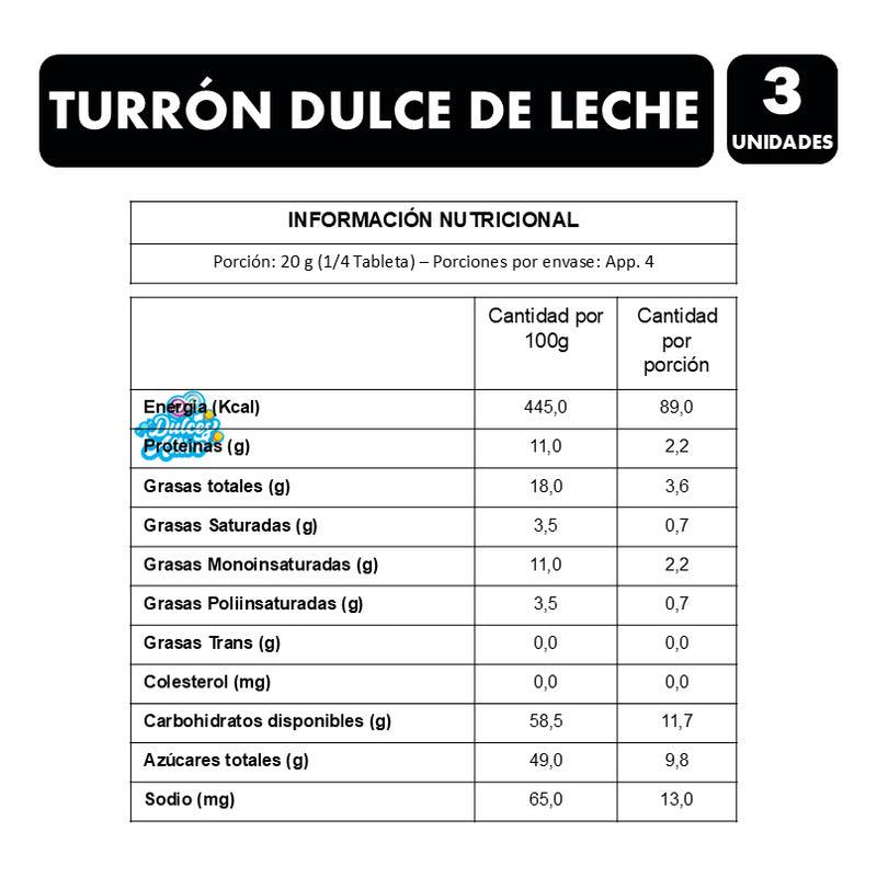 Turrón De Maní Dulce De Leche Valentte (pack 3 Unidades)