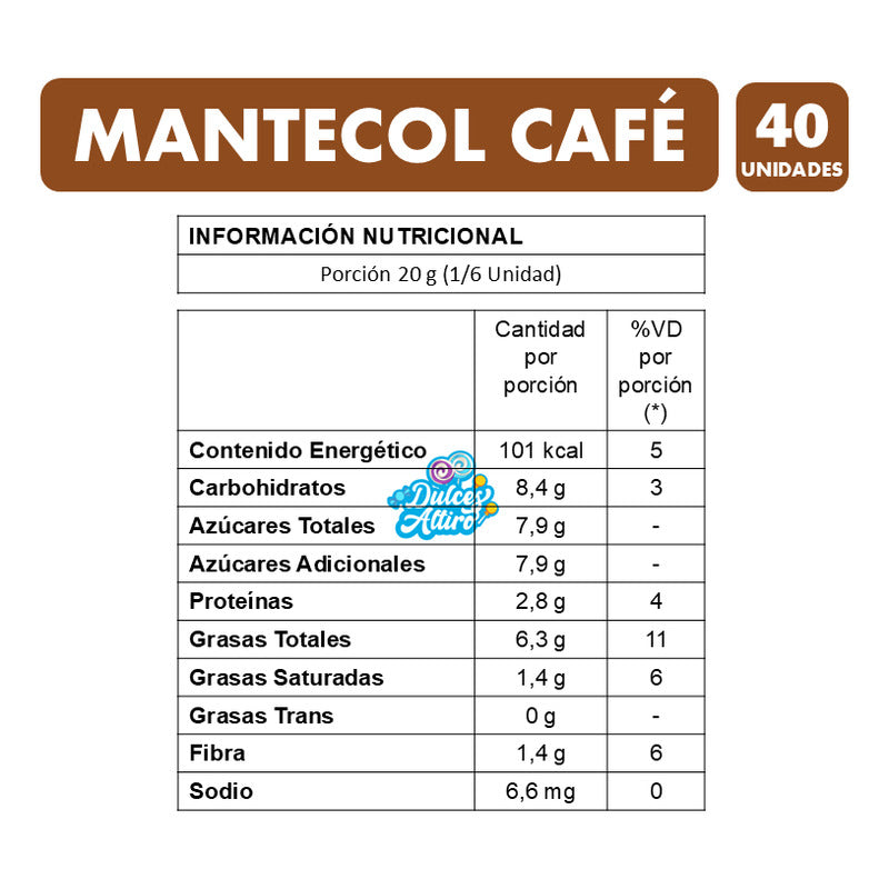 Mantecol Café 111 Gramos - Caja De 40 Unidades