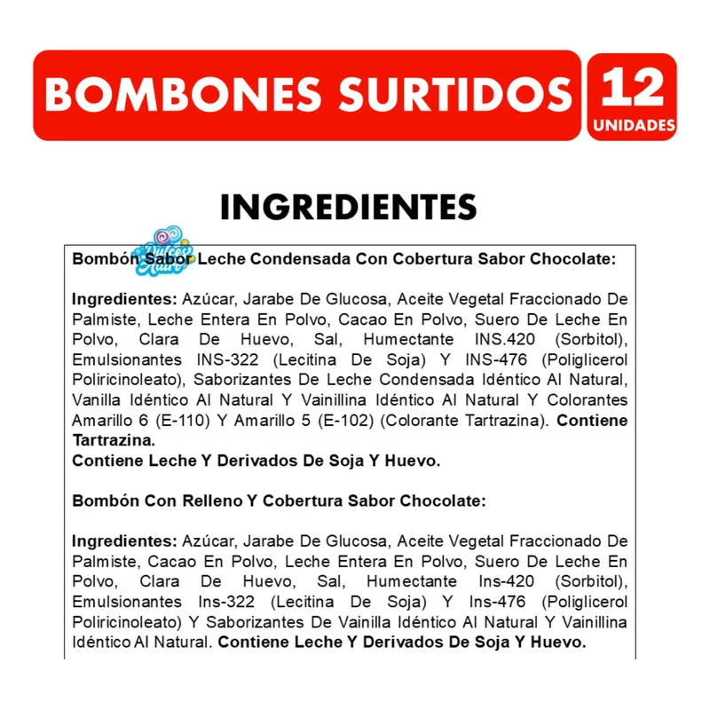 Bombones Surtidos Bel Con Cobertura Sabor Chocolate (108g)