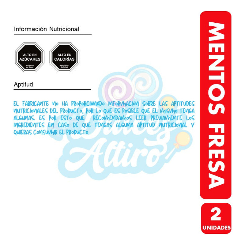 Caramelos Mentos Rollo Sabor Fresa (pack De 2 Unidades)