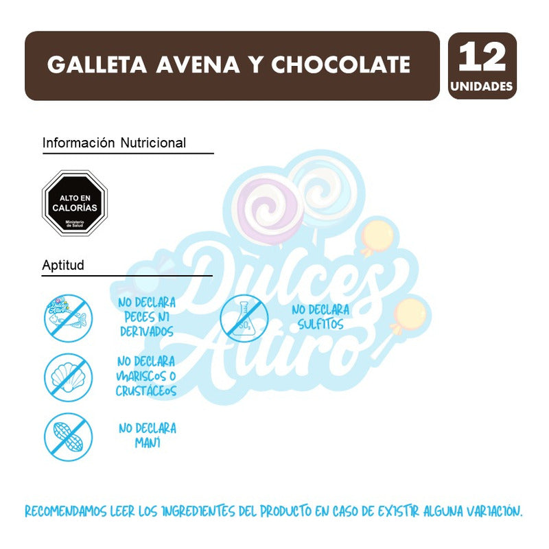 Galletas Avena Y Chocolate, Nutra Bien (caja Con 12unidades)