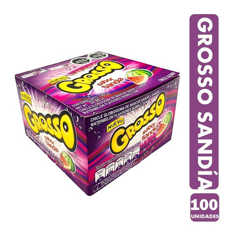 Grosso Sabor Sandia - Chicle (caja Con 100 Unidades)