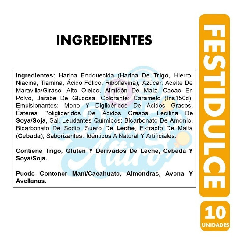 Galletas Colación Festi Dulce - Pack De 10 Unidades De 35gr.